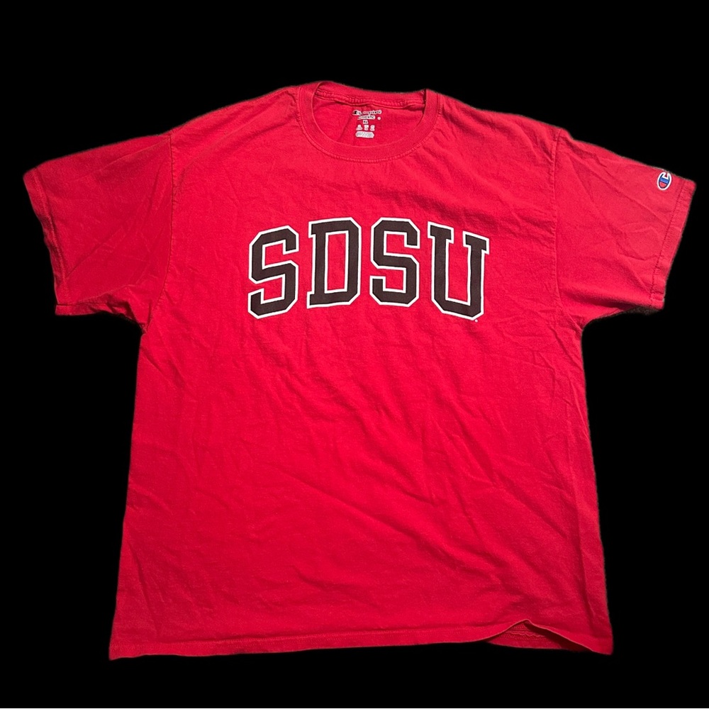 Champion Red SDSU Short Sleeve Crewneck Tee